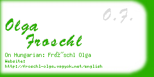olga froschl business card
